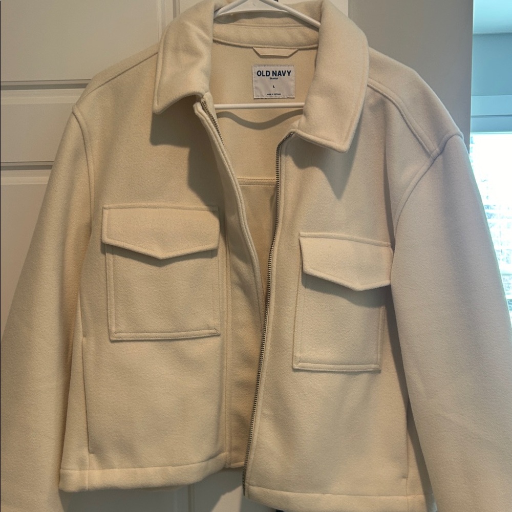 NWOT Old Navy Women's Utility Jacket in Cream Sz large